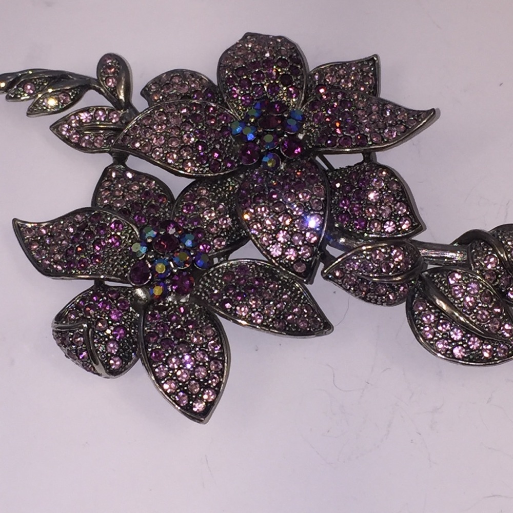 Large Statement Crystal Rhinestone Brooch - image 1